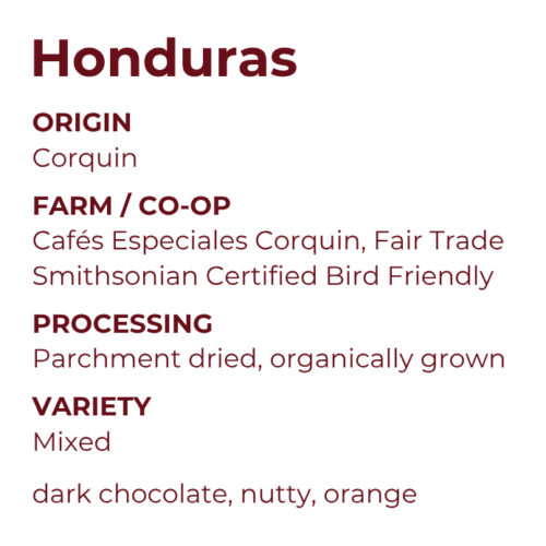 Cafés Especiales Corquin, Honduras